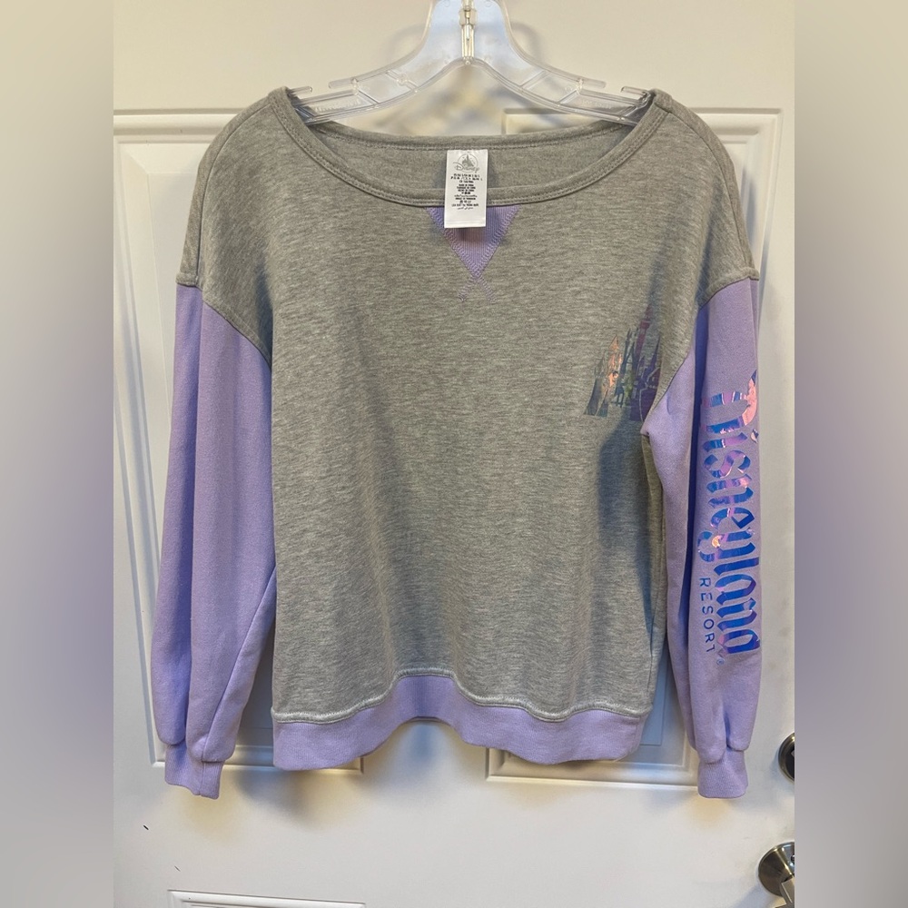 Disneyland Resort Colorblock Sweatshirt Gray & Purple – Size S - Adult/Teen
